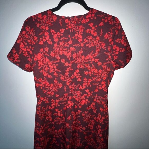 Banana Republic Factory Red Floral Dress - Sz 4 - Picture 6 of 13